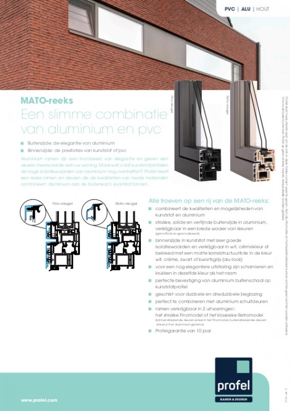 Profel aluminium-pvc Mato reeks folder