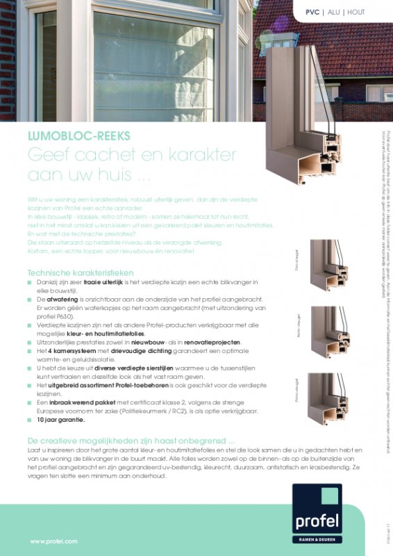 Profel pvc verdiepte kozijnen folder